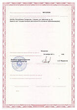 Лицензия обратная сторона